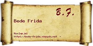 Bede Frida névjegykártya